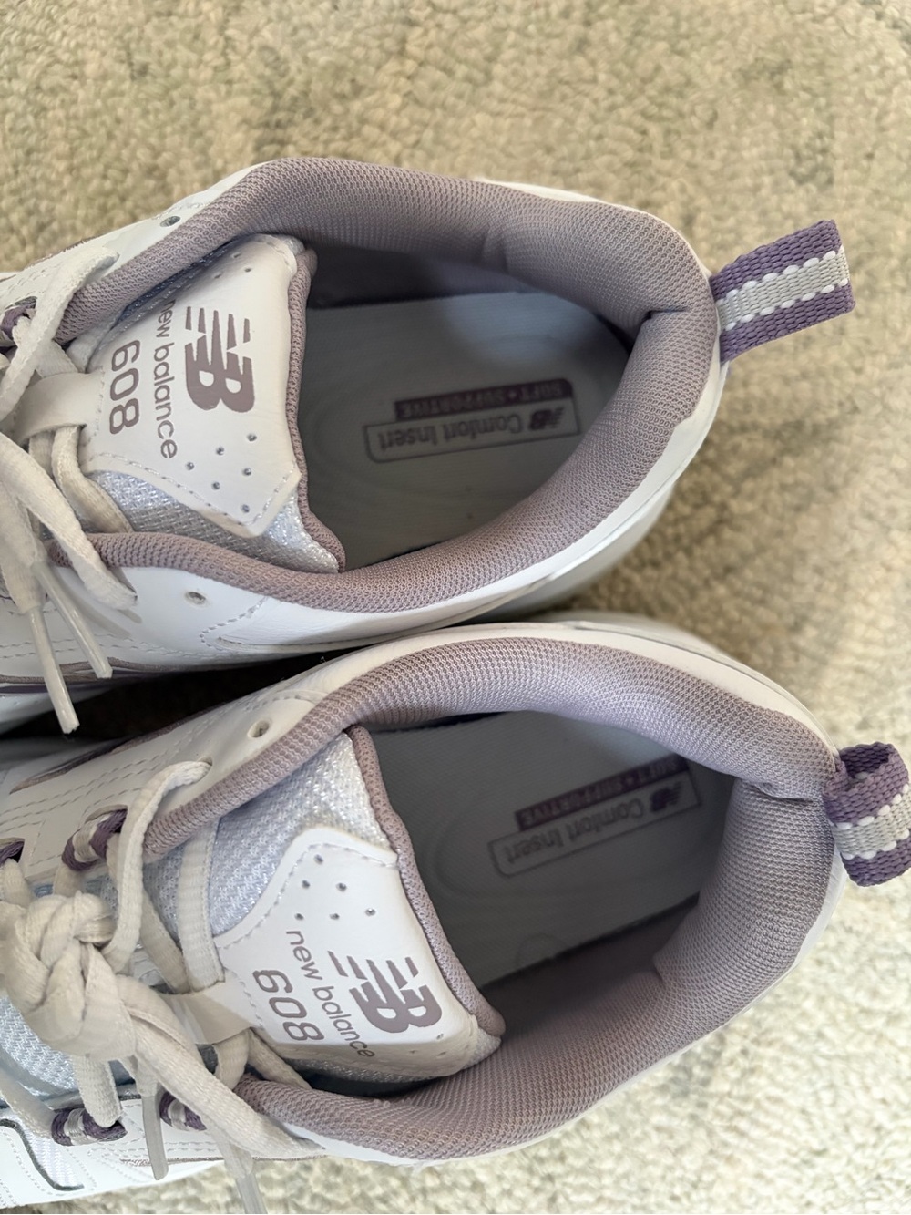 New Balance 608 White Purple Walking Sneakers Wide Comfort Shoes Women’s 8 - Picture 10 of 13